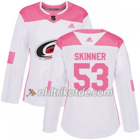 Carolina Hurricanes Trikot Jeff Skinner 53 Adidas 2017-2018 Weiß Pink Fashion Authentic - Dame